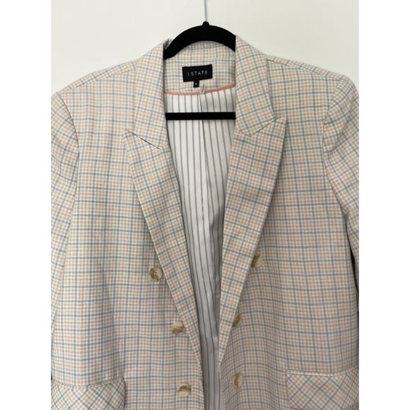 1. STATE Plaid Checkered Blazer Jacket Business Career Neutral Size XL NEW D10 - Picture 15 of 16